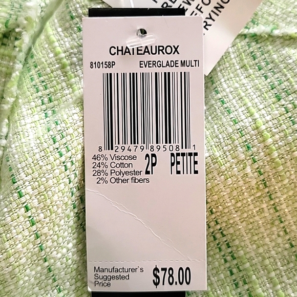 GRACE ELEMENTS SKIRT SZ 2P GREEN/WHITE TWO LAYER PANEL   BIAS STRIPE FLORAL - Picture 8 of 9